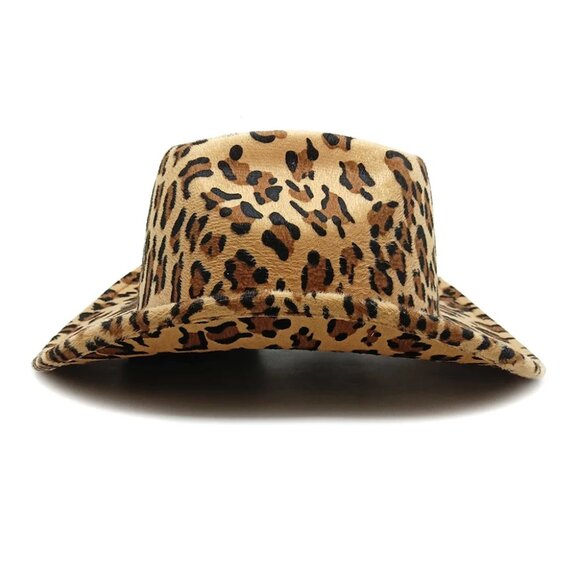 Western Style Leopard Cowgirl Printed Hat main image 4
